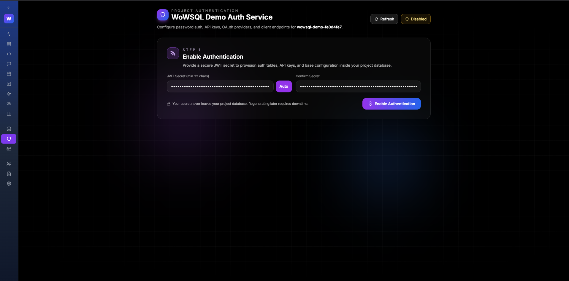 JWT Secret Configuration