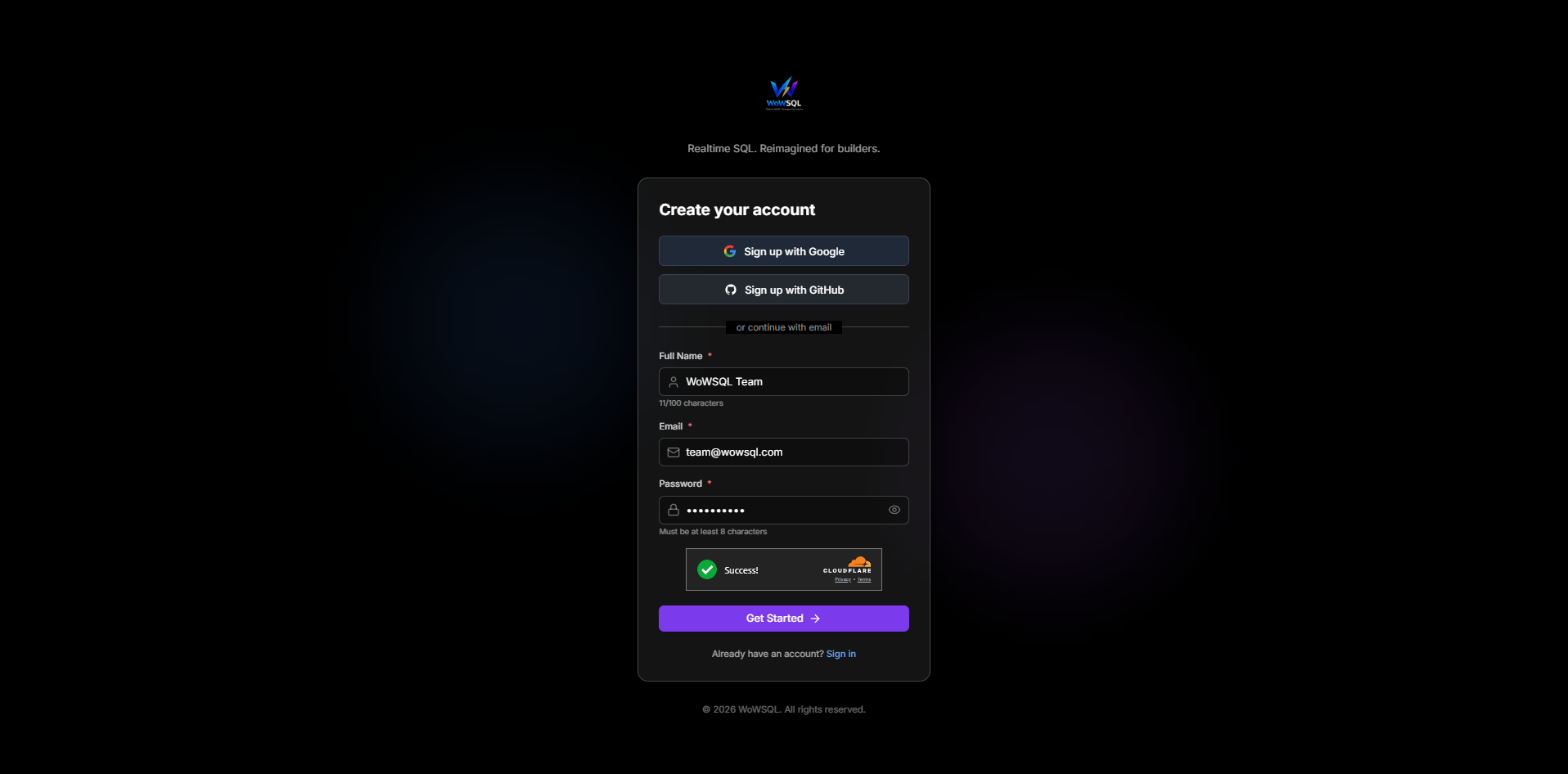 Signup Form Fields