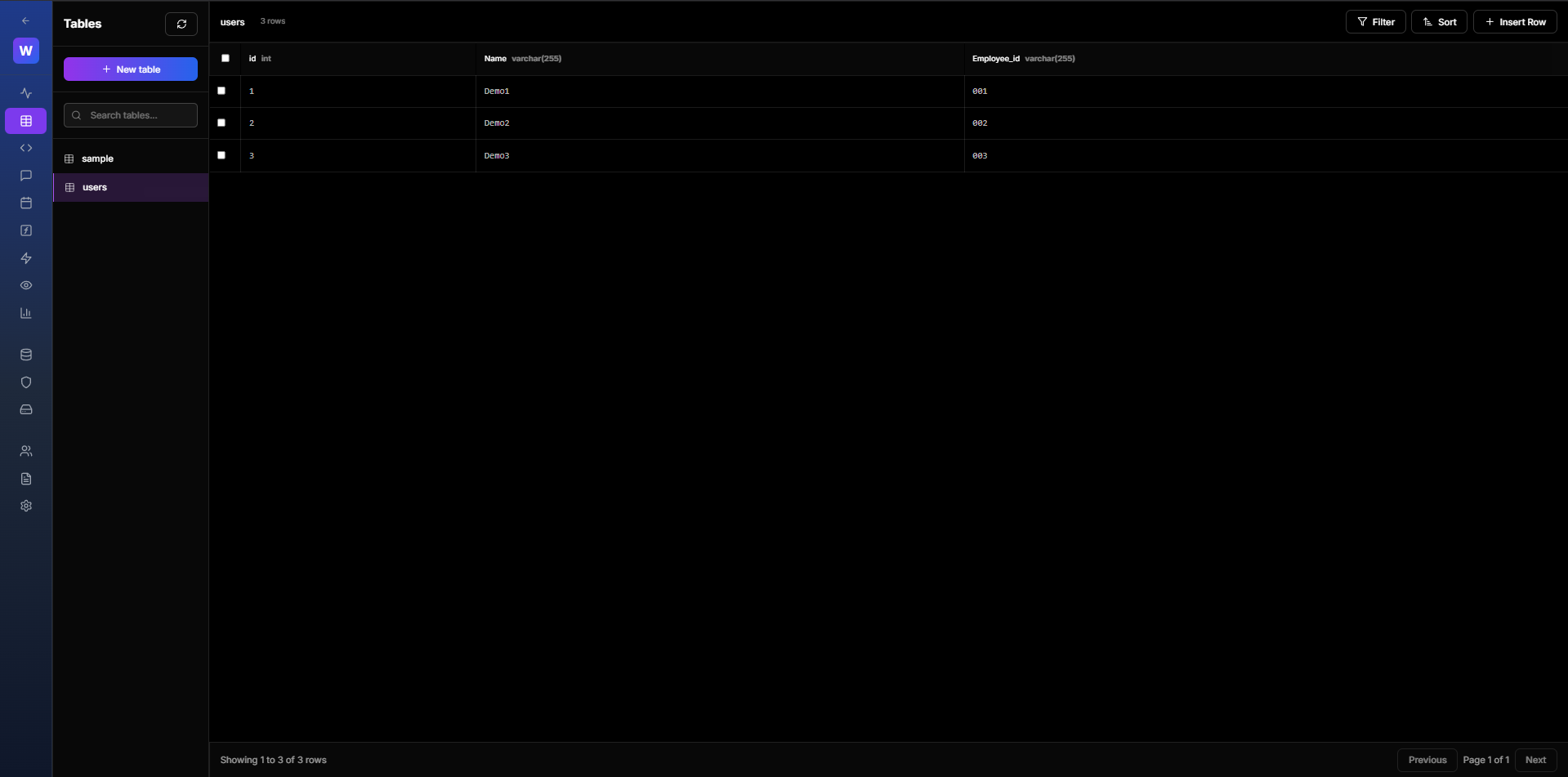 View Table Data